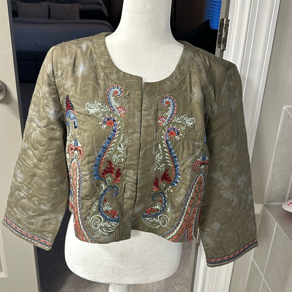Gently worn soft surroundings embellished jacket